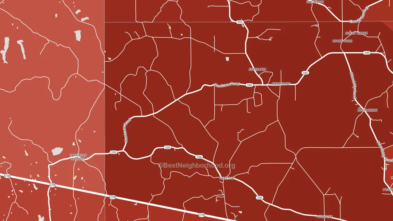 Thaxton, MS block-group political-lean map