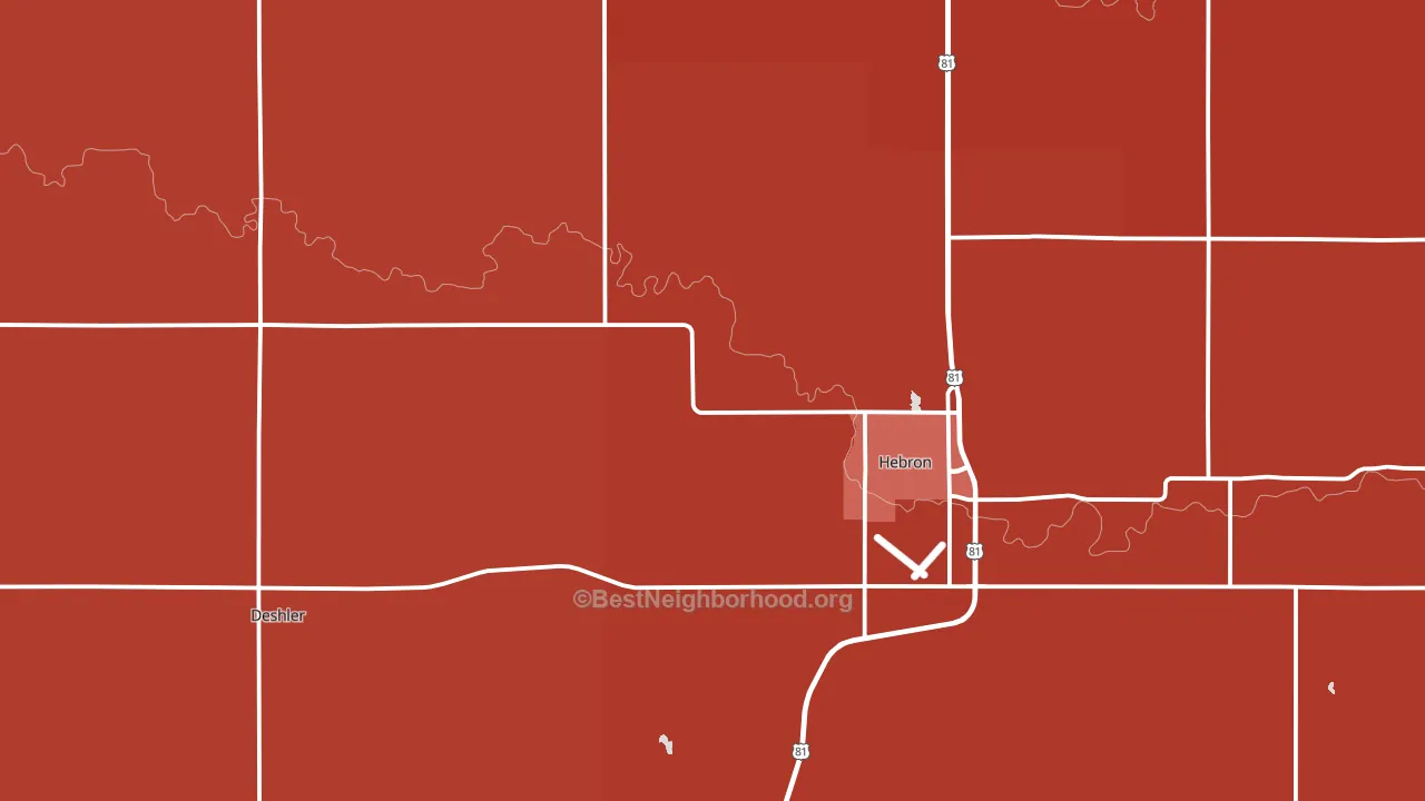Thayer County, NE block-group political-lean map