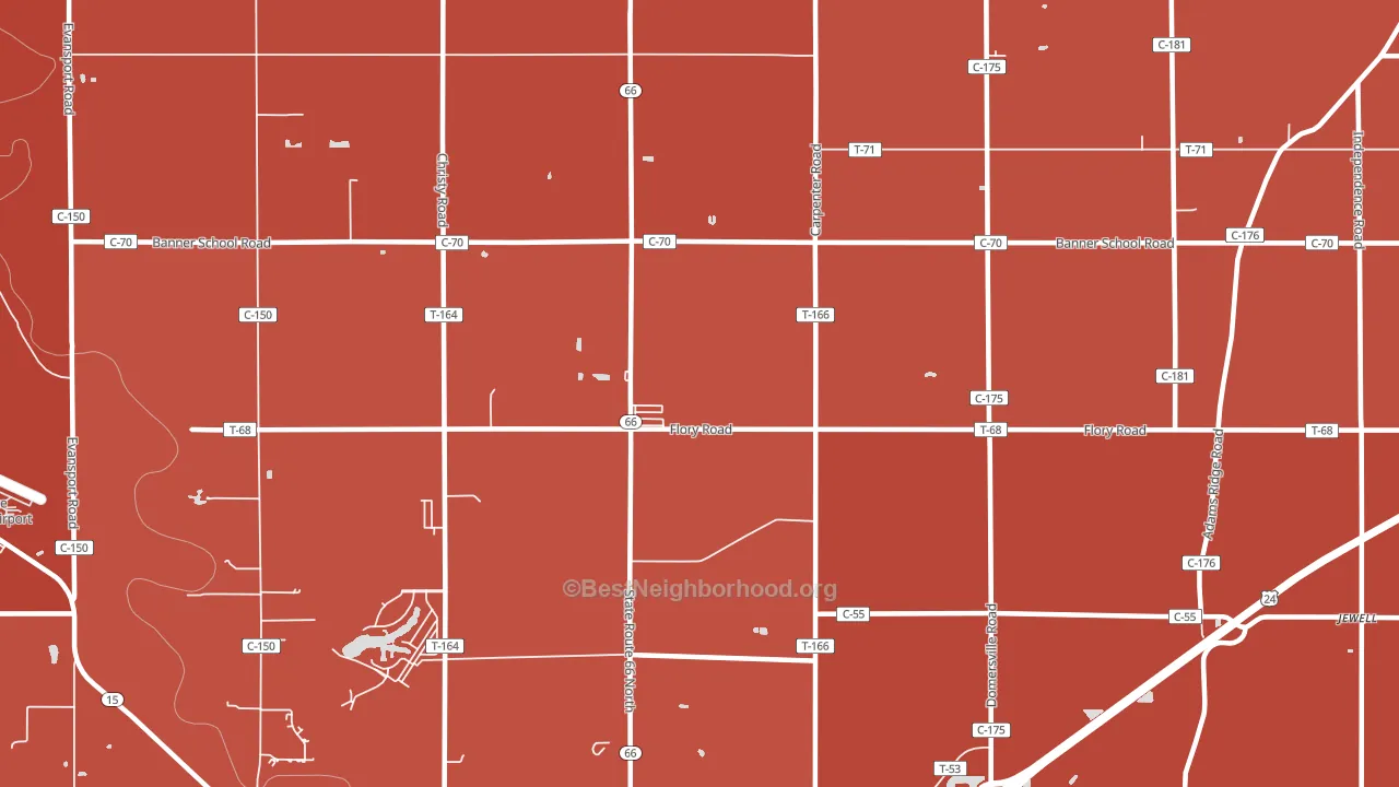 The Bend, OH block-group political-lean map