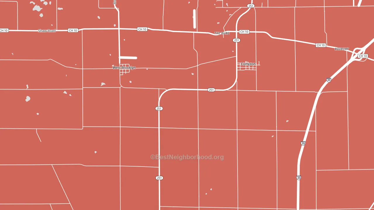The Burg, IL block-group political-lean map
