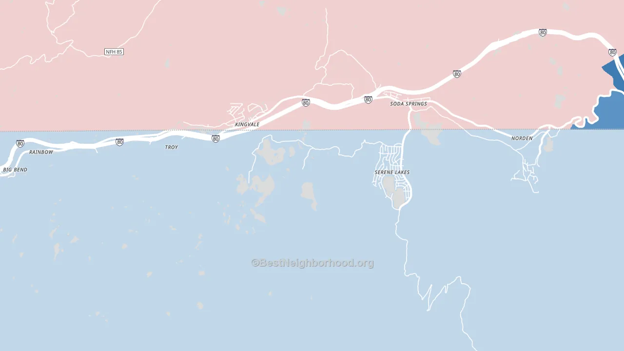 The Cedars, CA block-group political-lean map