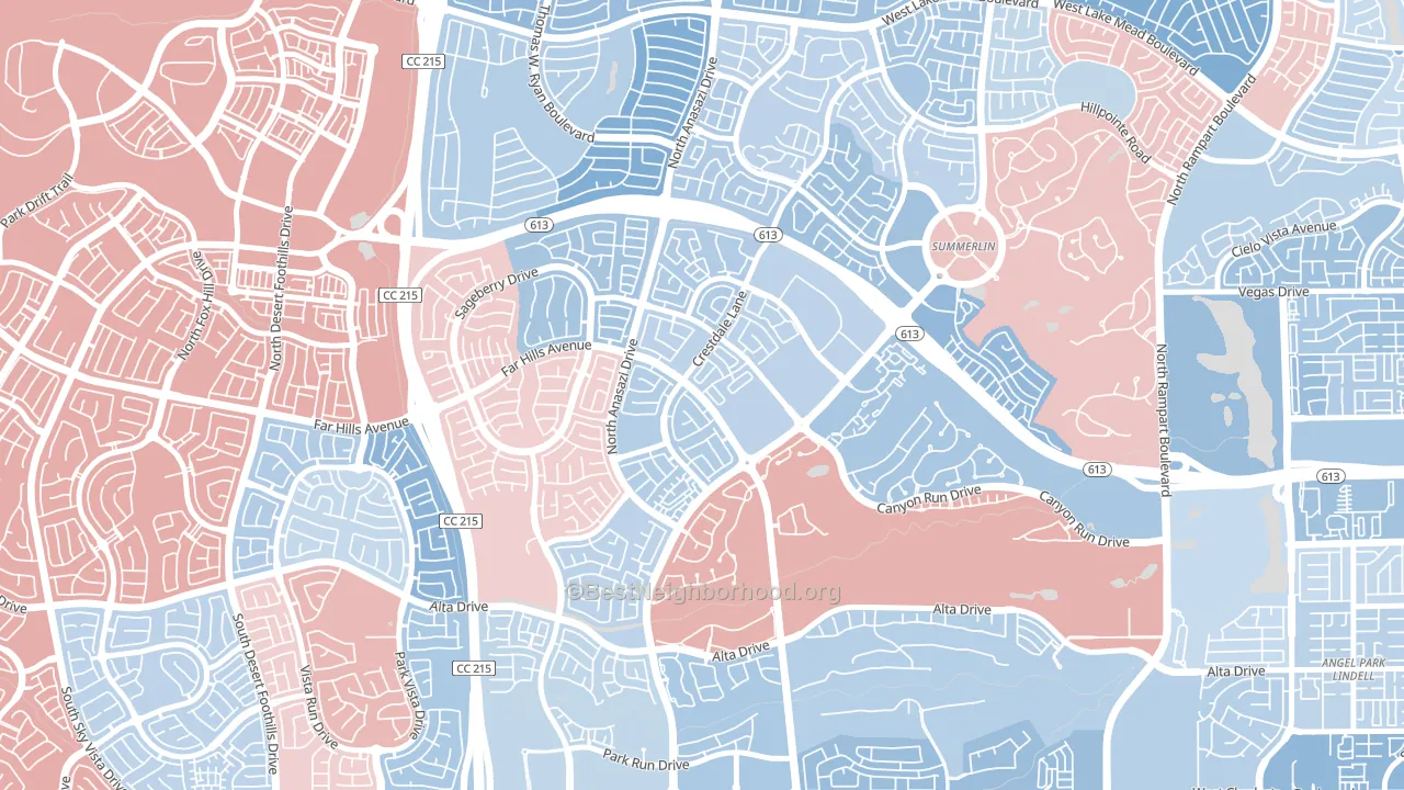 The Crossing, Las Vegas, NV block-group political-lean map