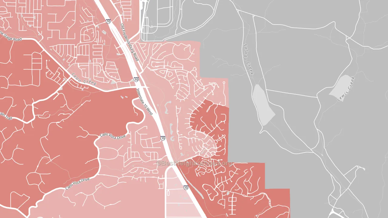 The Dominion, San Antonio, TX block-group political-lean map