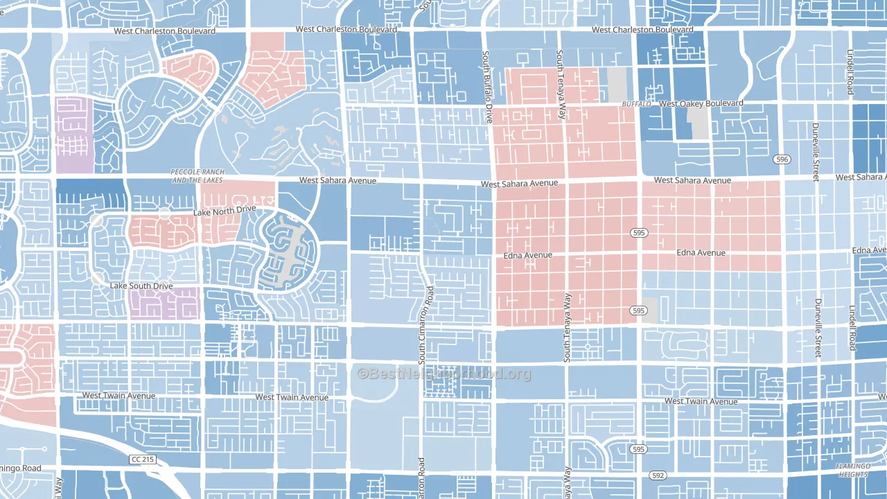 The Lakes-Country Club, Spring Valley, NV block-group political-lean map
