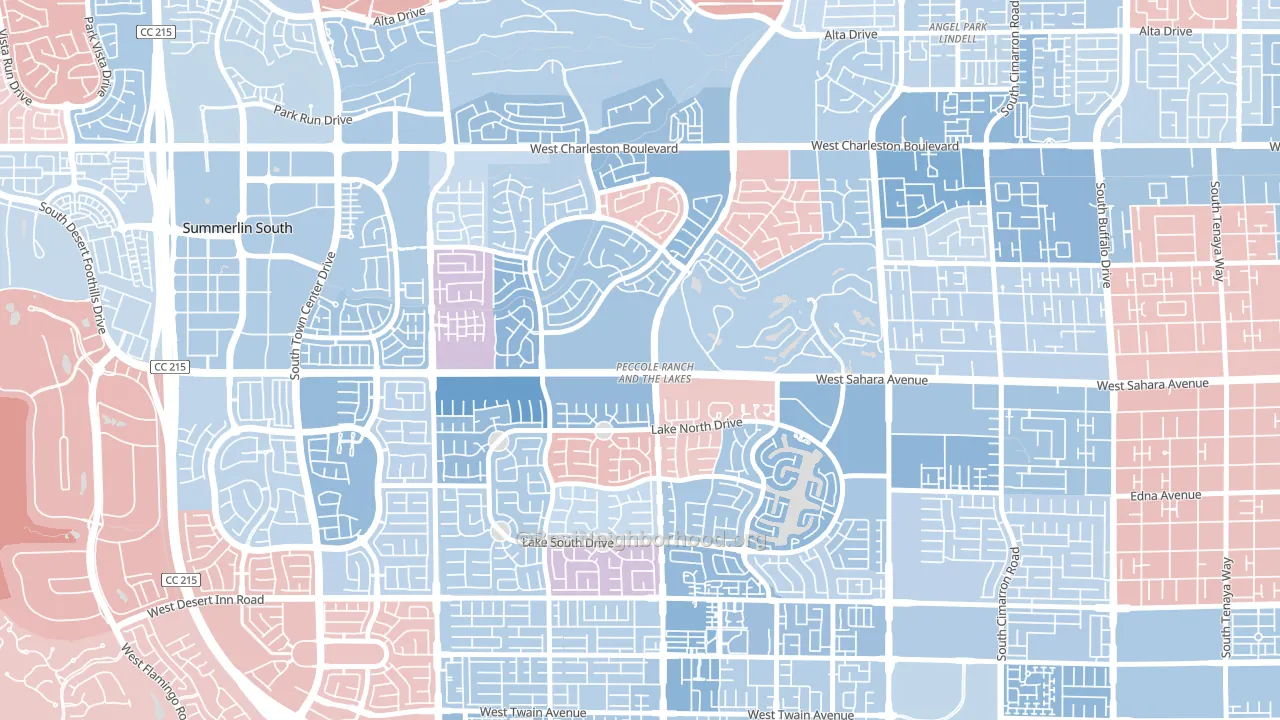The Lakes, Las Vegas, NV block-group political-lean map