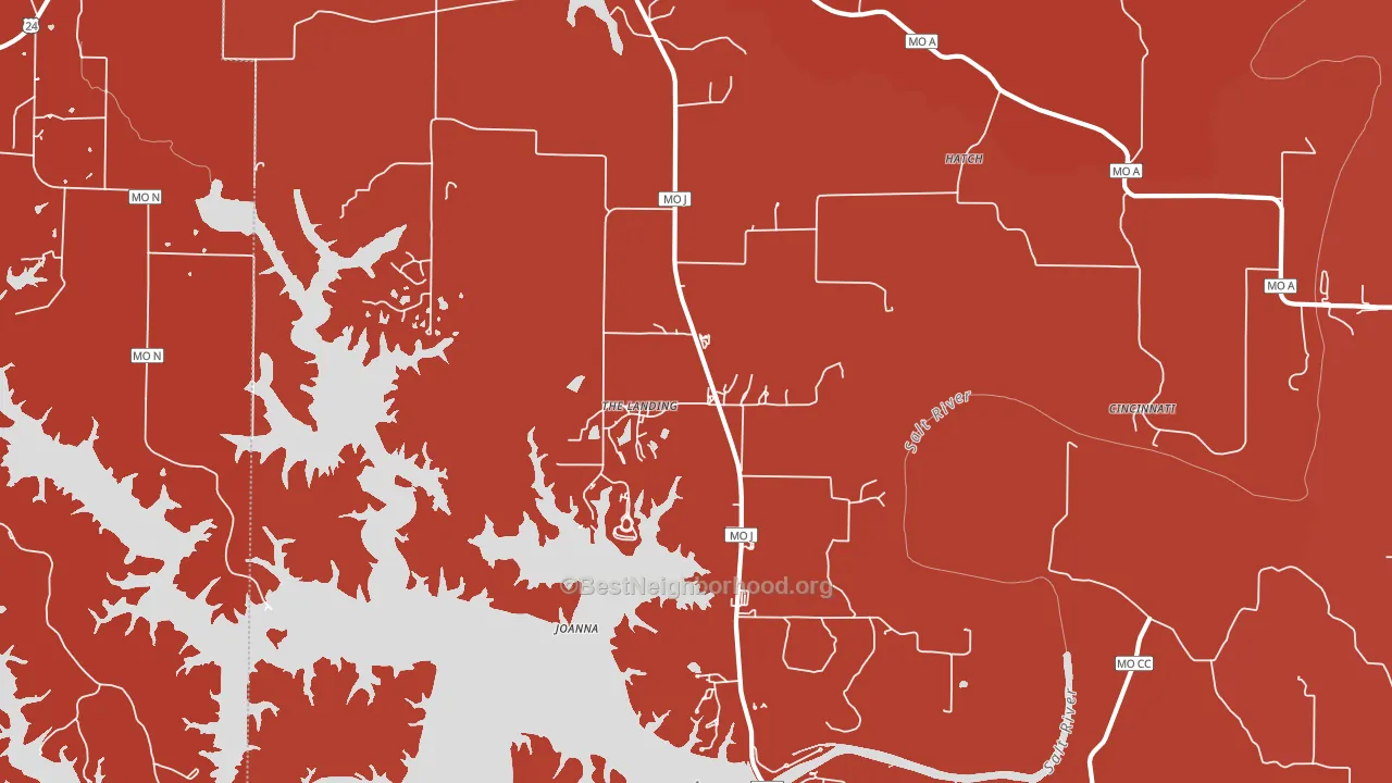 The Landing, MO block-group political-lean map