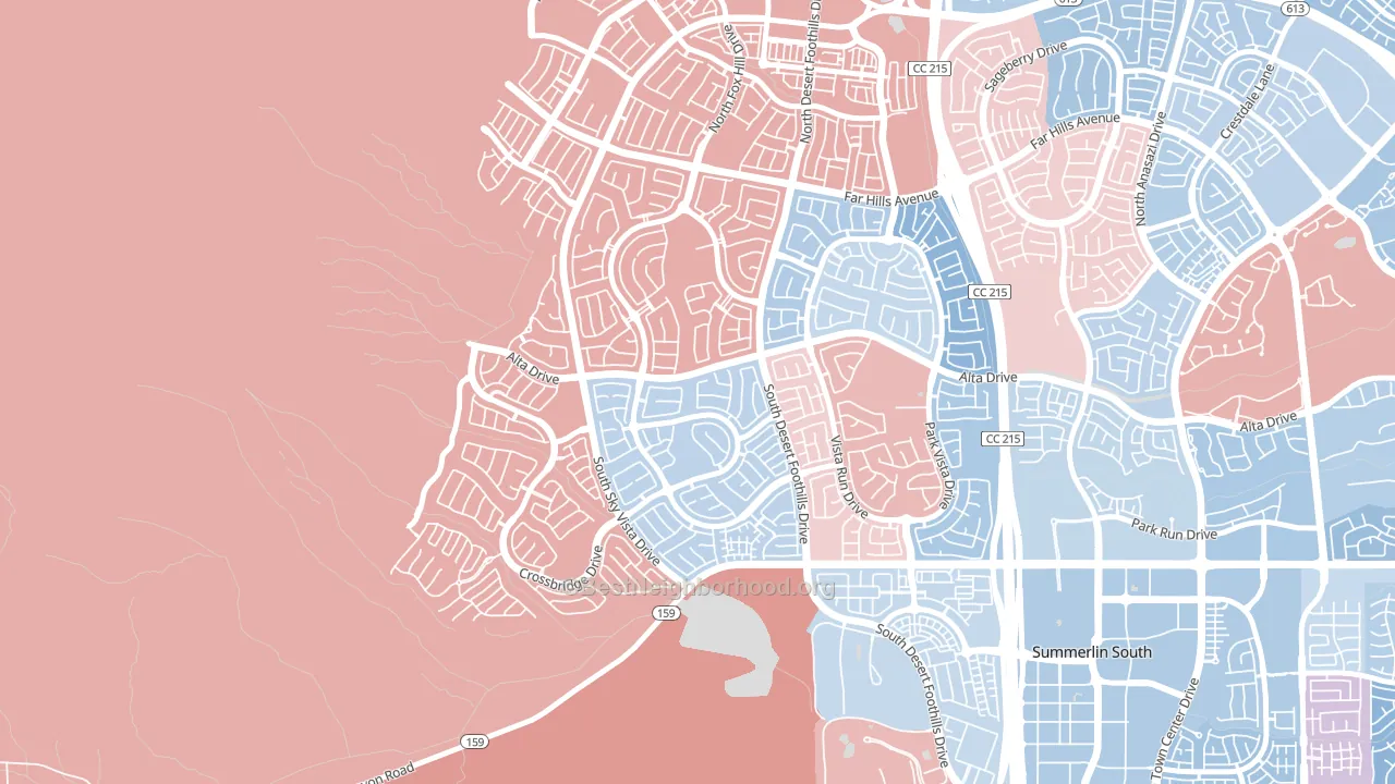 The Paseos, Las Vegas, NV block-group political-lean map