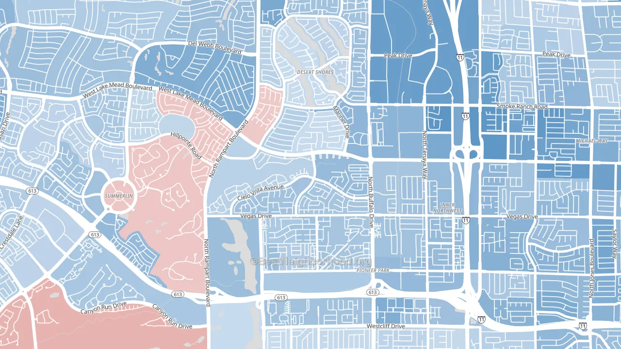 The Pueblo, Las Vegas, NV block-group political-lean map