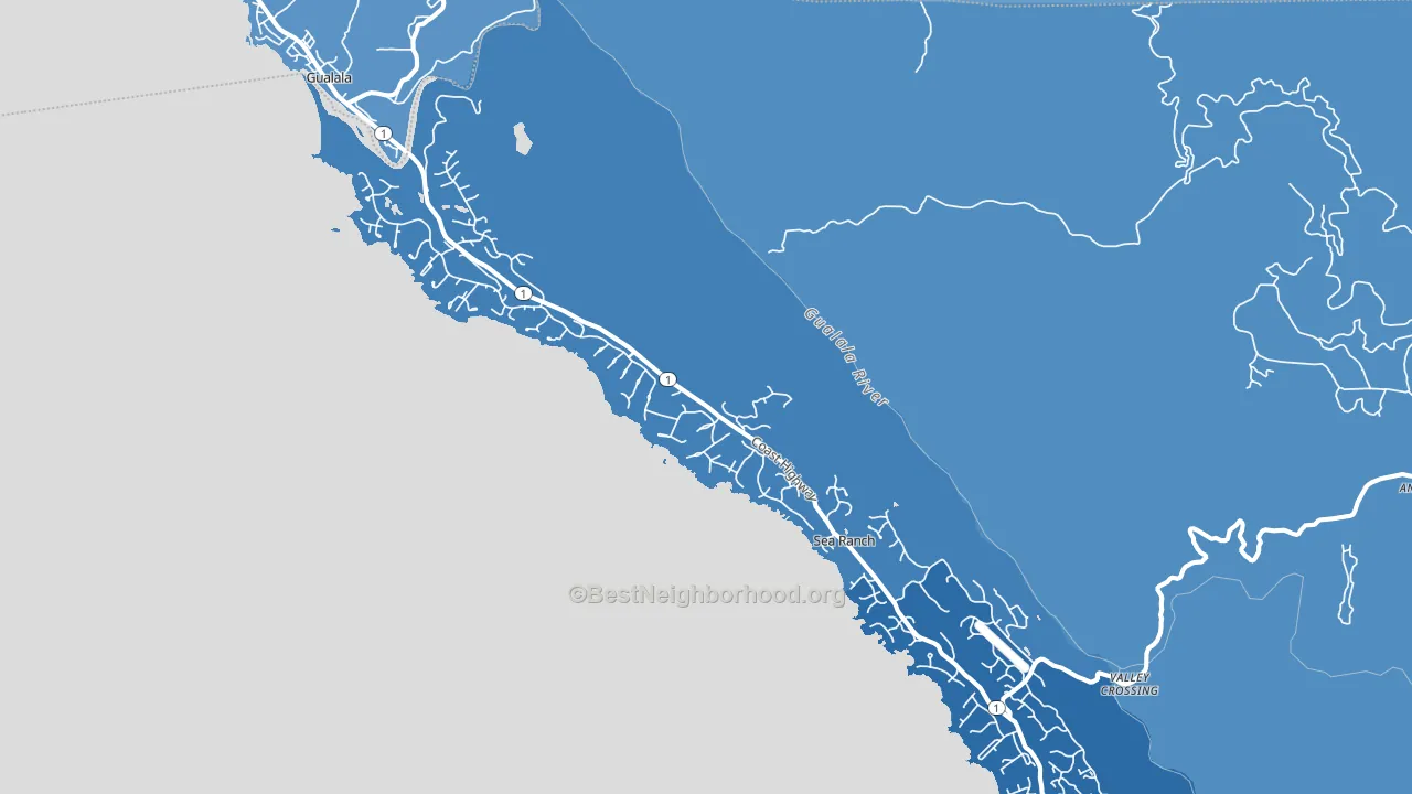 The Sea Ranch, CA block-group political-lean map