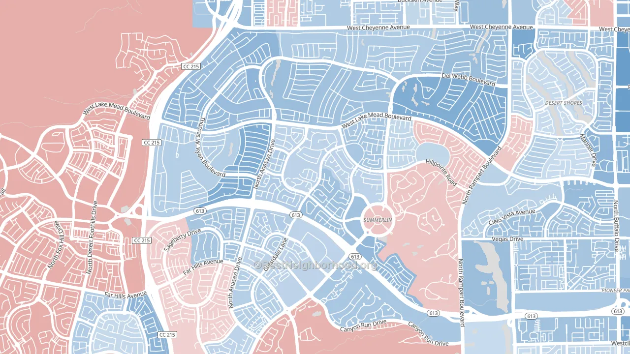 The Trails, Las Vegas, NV block-group political-lean map
