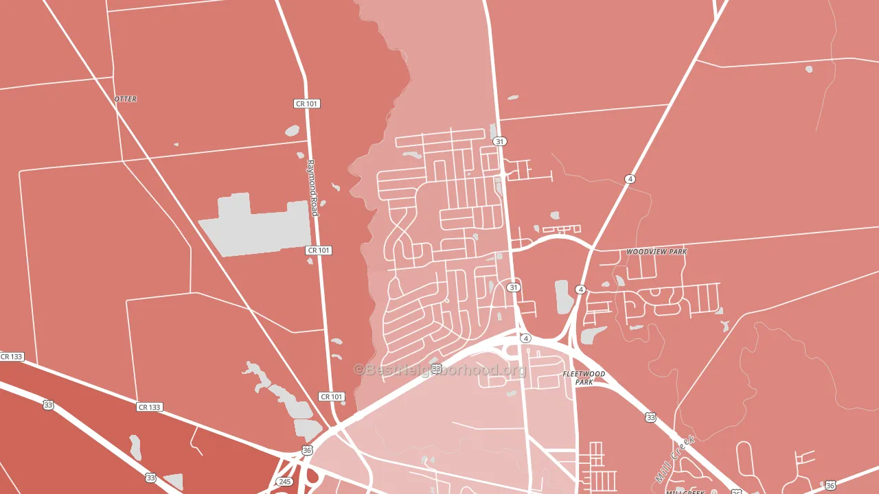 The Woods at Mill Valley, Marysville, OH block-group political-lean map
