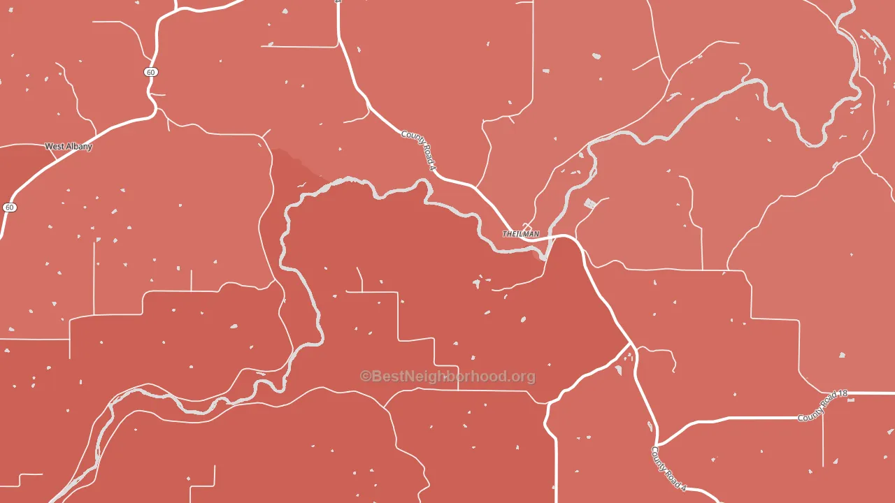 Theilman, MN block-group political-lean map