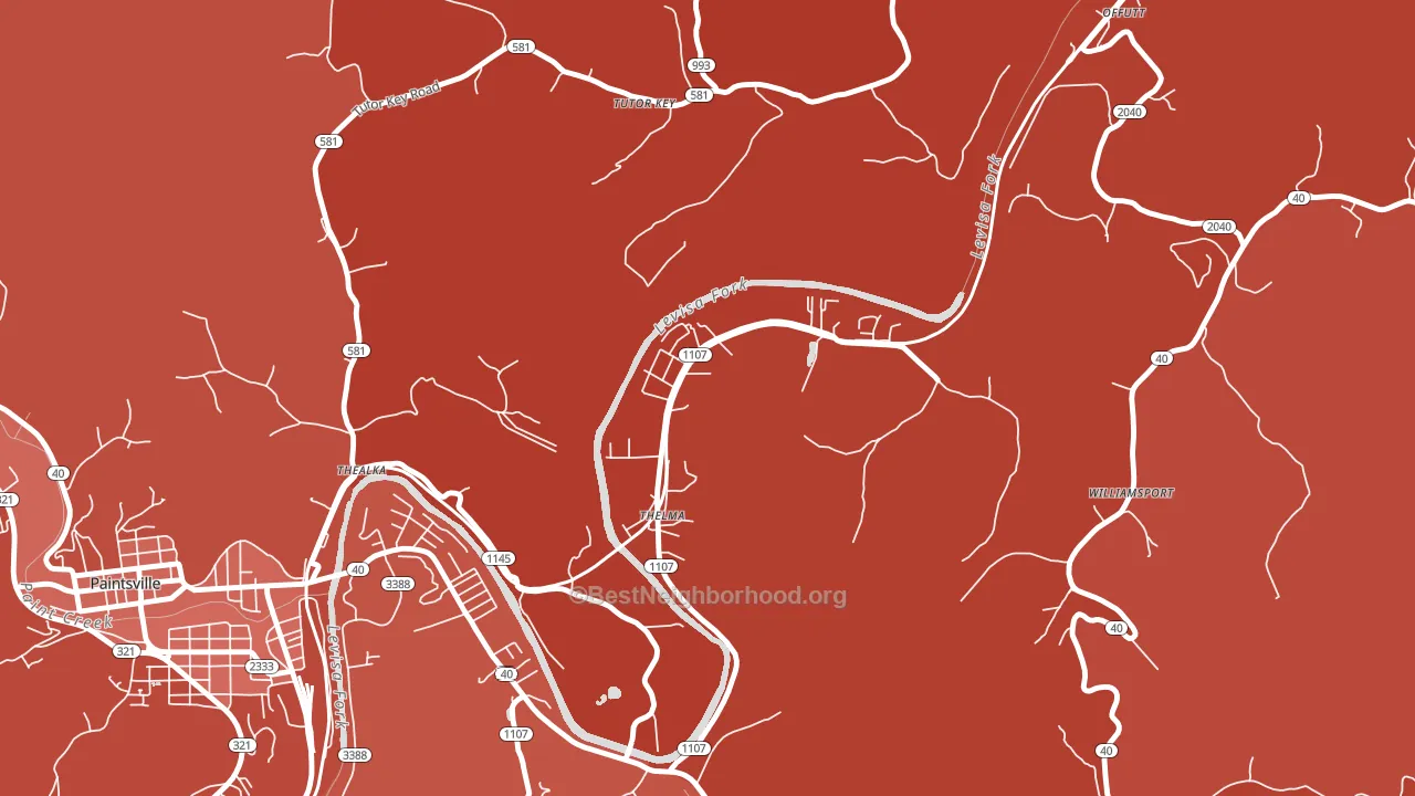 Thelma, KY block-group political-lean map