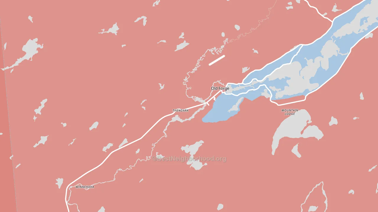 Thendara, NY block-group political-lean map