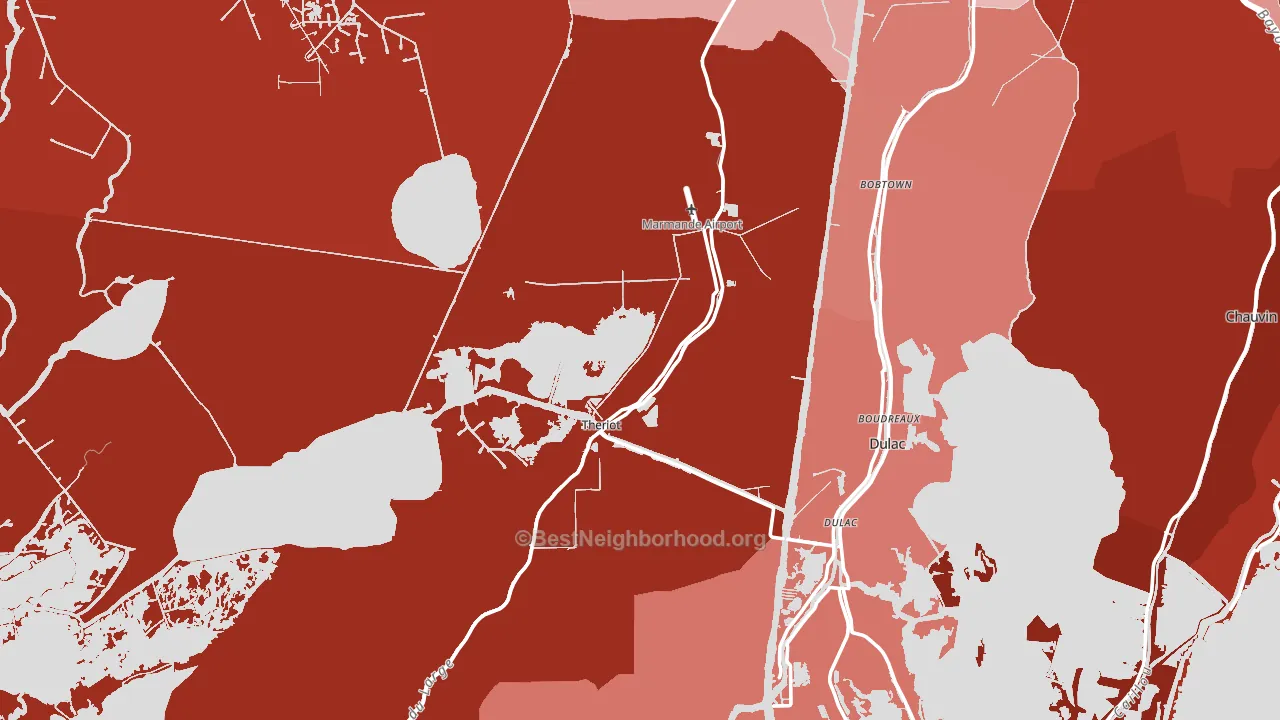 Theriot, LA block-group political-lean map