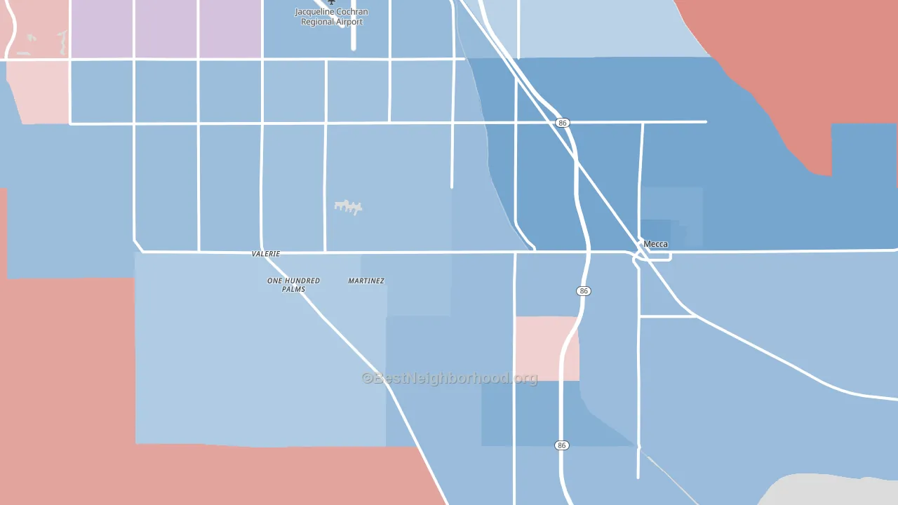Thermal, CA block-group political-lean map