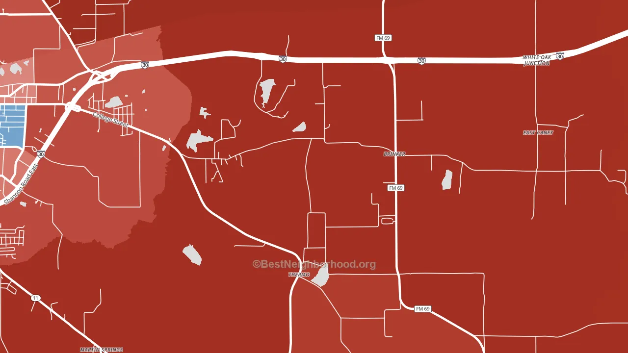 Thermo, TX block-group political-lean map