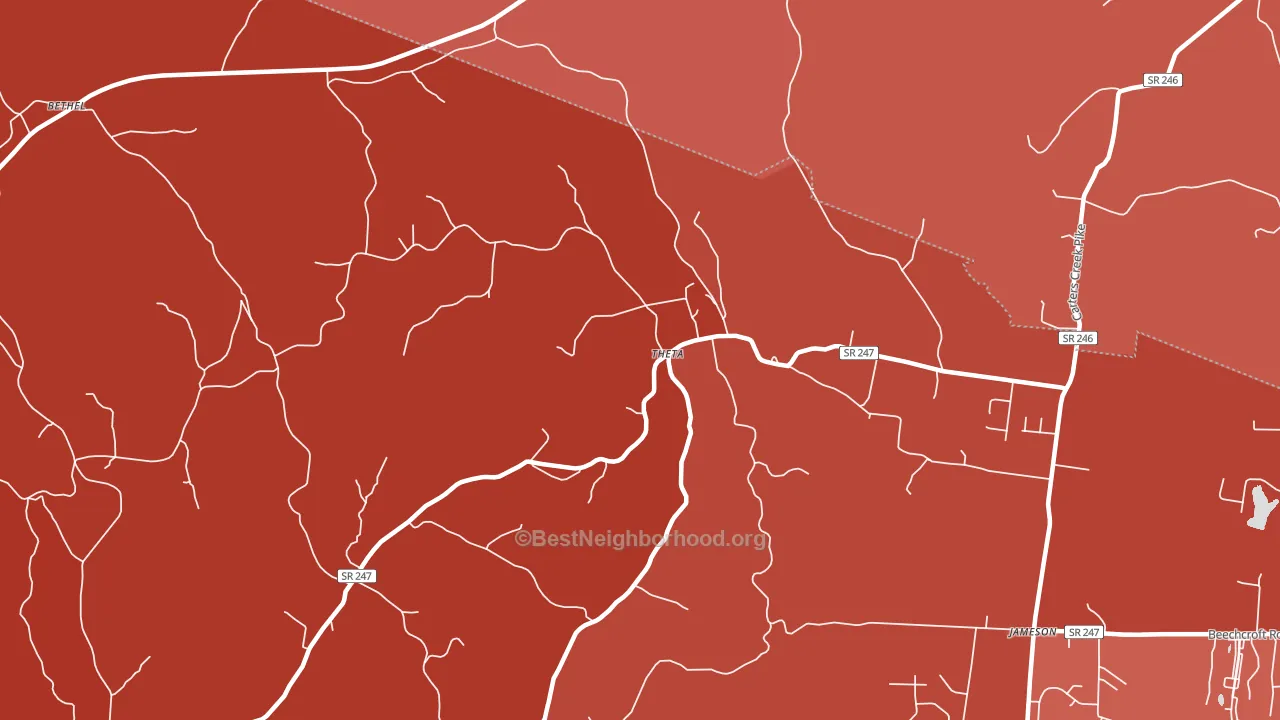 Theta, TN block-group political-lean map