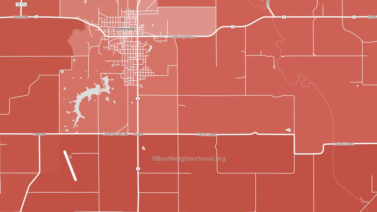 Thirty, IA block-group political-lean map