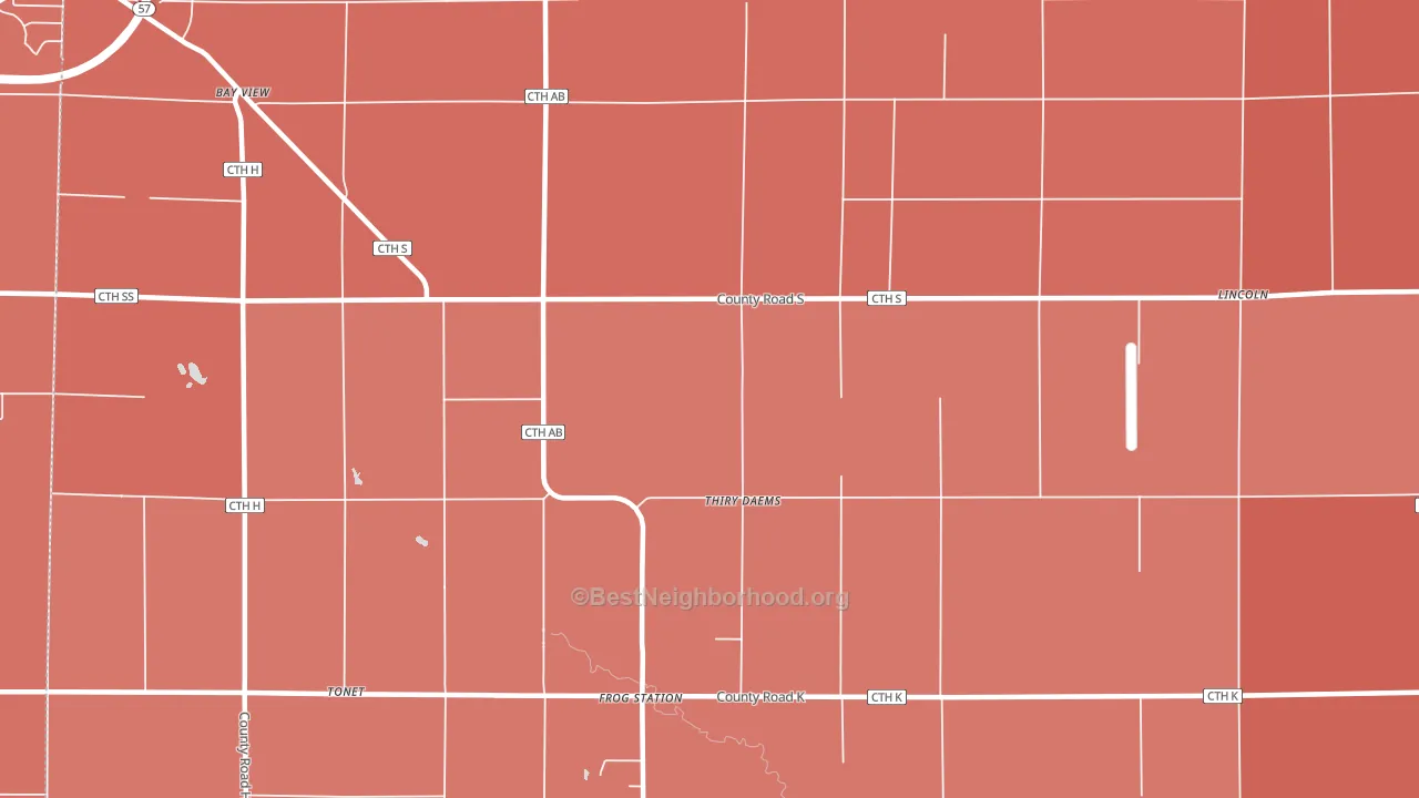 Thiry Daems, WI block-group political-lean map