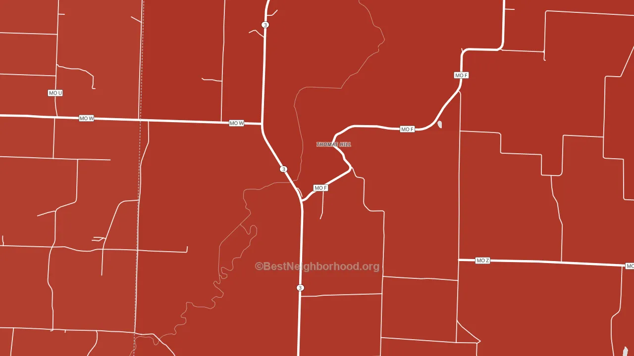 Thomas Hill, MO block-group political-lean map