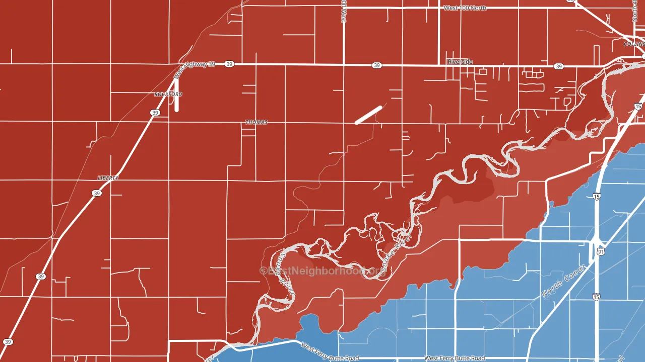 Thomas, ID block-group political-lean map