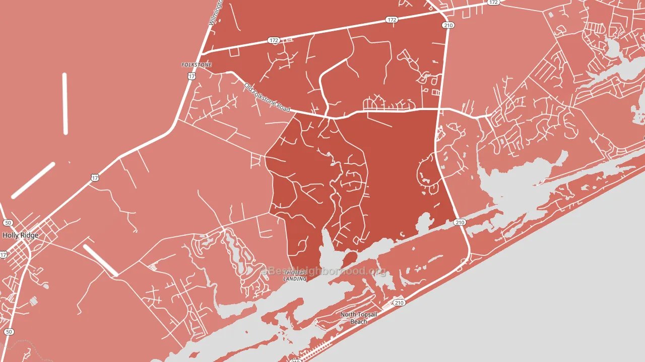 Thomas Landing, NC block-group political-lean map
