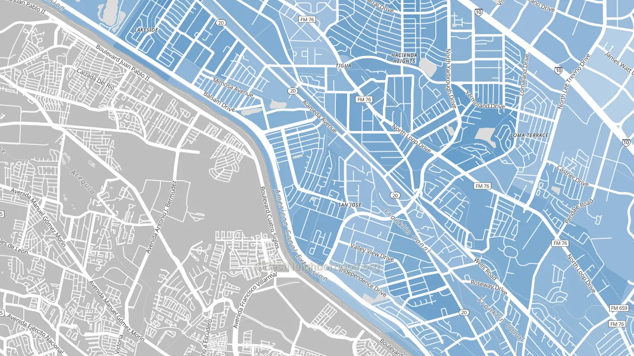 Thomas Manor, El Paso, TX block-group political-lean map