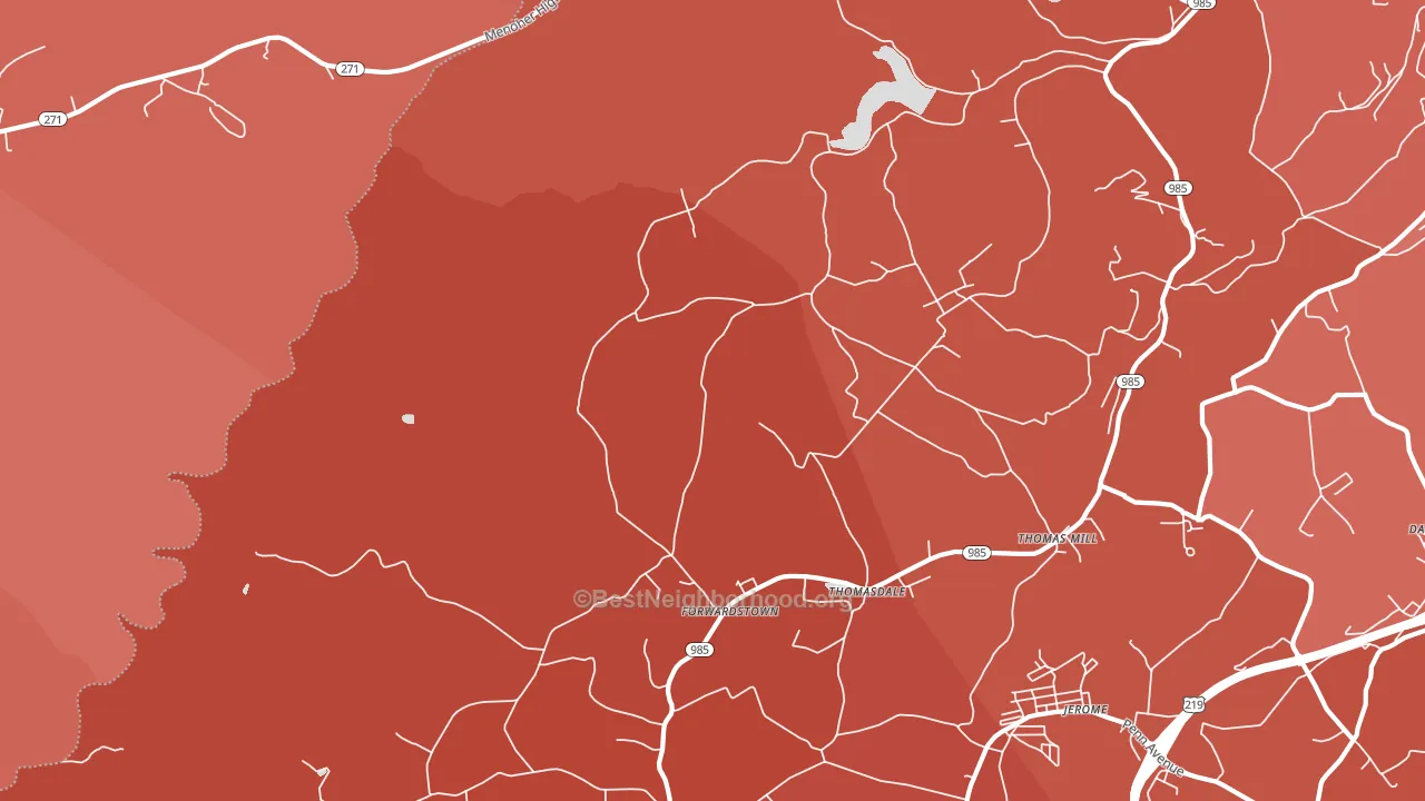 Thomas Mills, PA block-group political-lean map