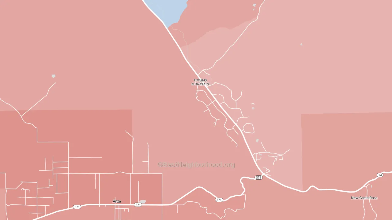 Thomas Mountain, CA block-group political-lean map