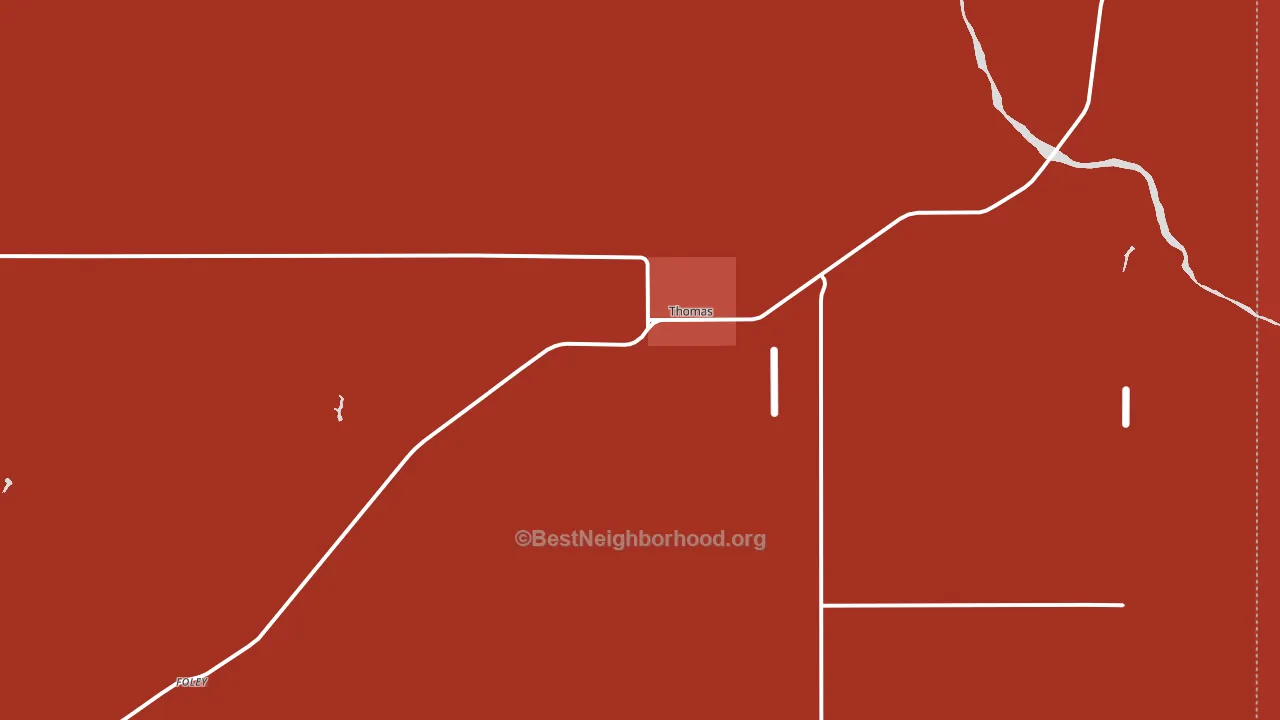 Thomas, OK block-group political-lean map