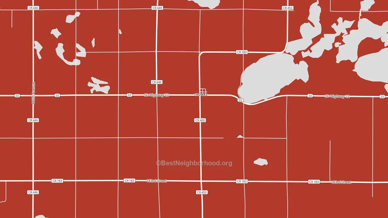 Thomas, SD block-group political-lean map