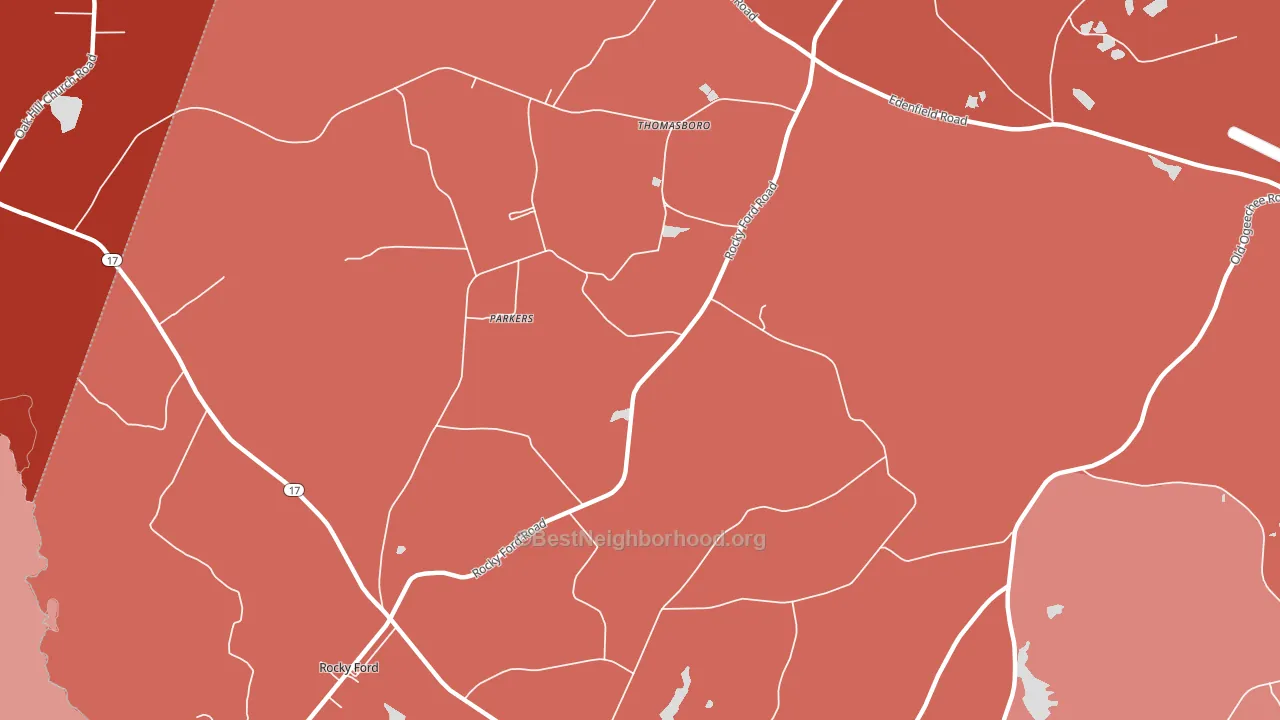 Thomasboro, GA block-group political-lean map