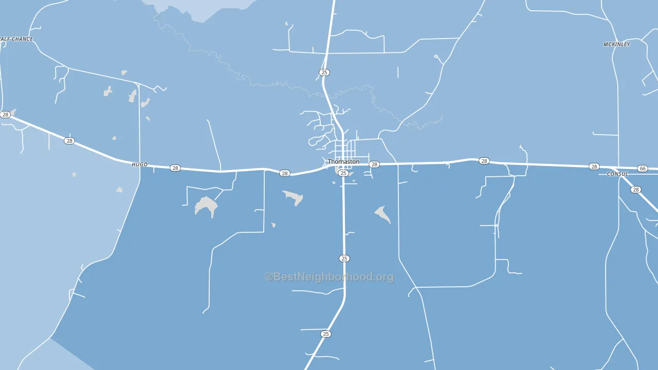 Thomaston, AL block-group political-lean map