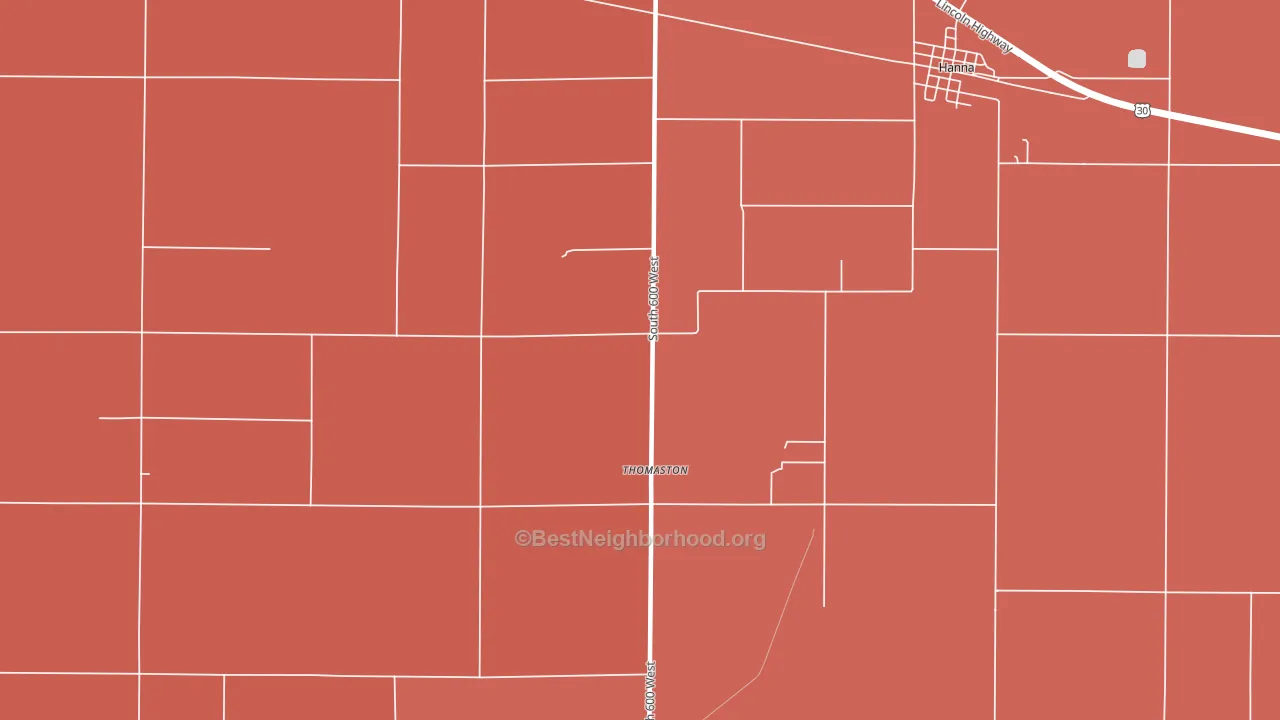 Thomaston, IN block-group political-lean map