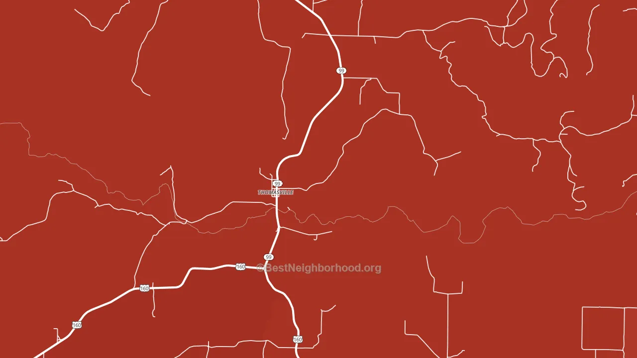 Thomasville, MO block-group political-lean map