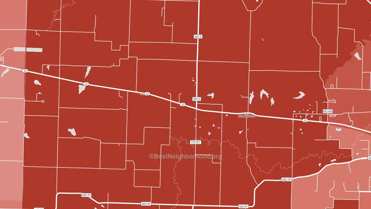 Thompson, MO block-group political-lean map