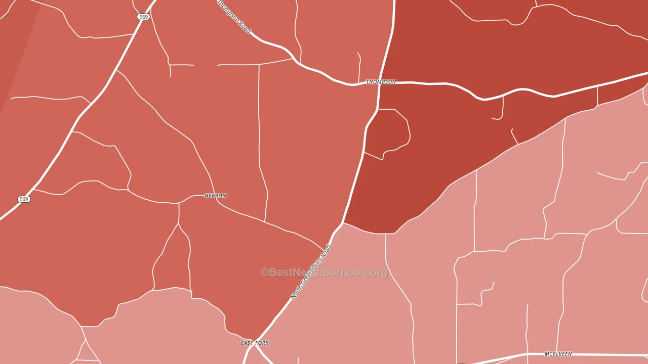 Thompson, MS block-group political-lean map