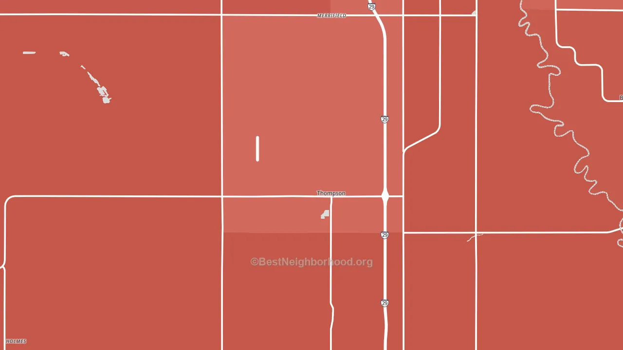 Thompson, ND block-group political-lean map