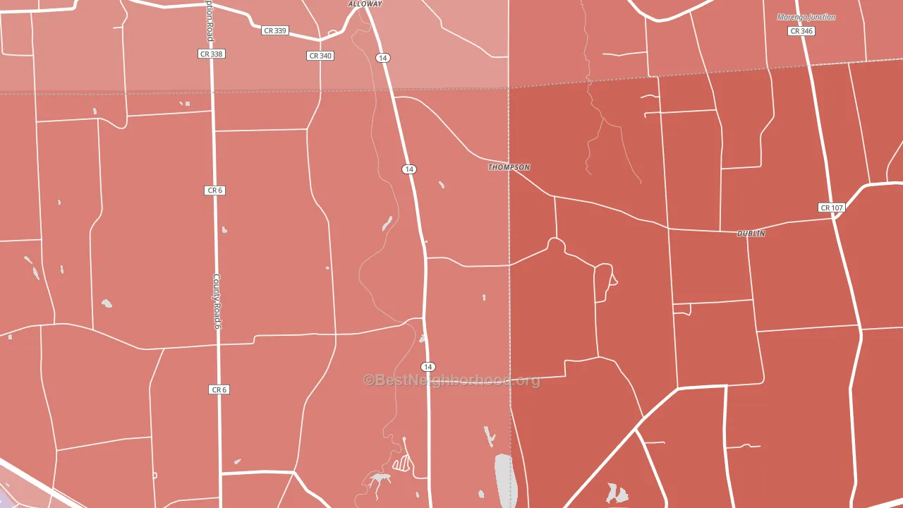 Thompson, NY block-group political-lean map