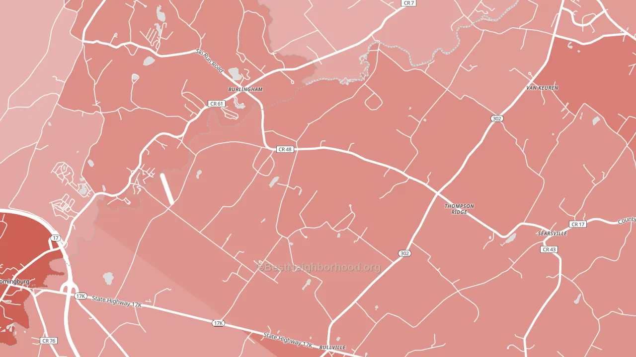 Thompson Ridge, NY block-group political-lean map
