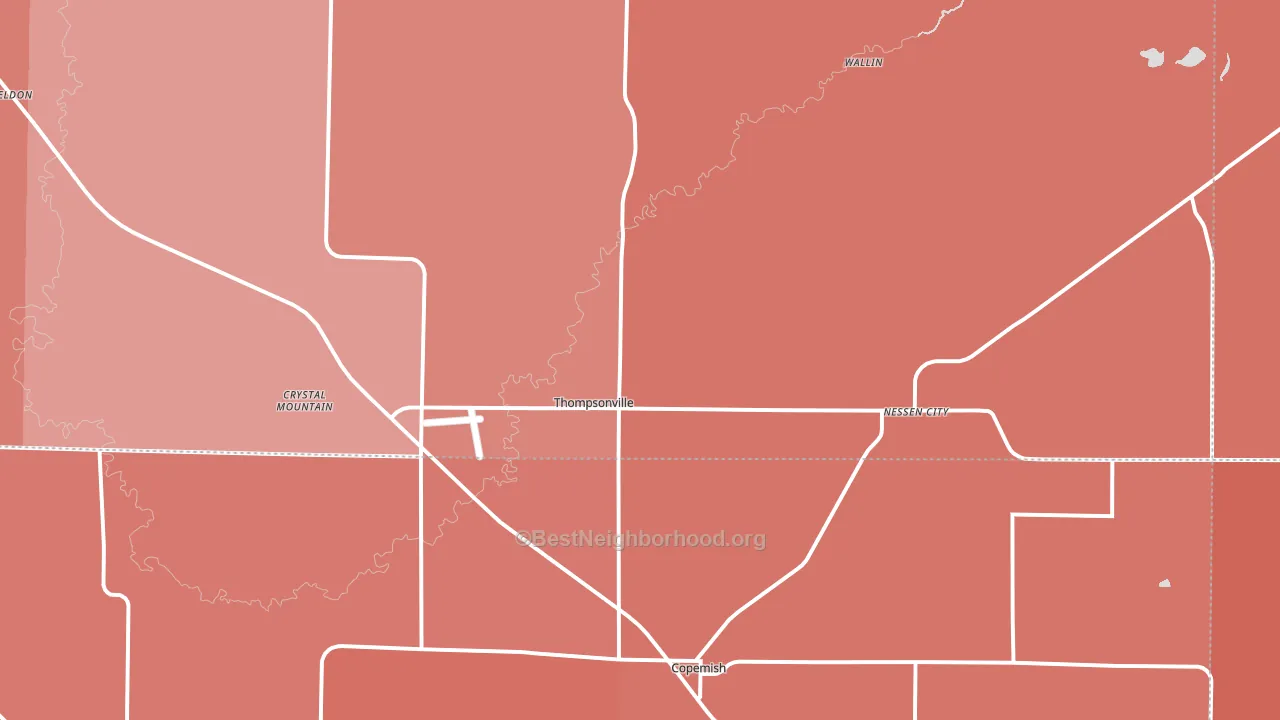 Thompsonville, MI block-group political-lean map
