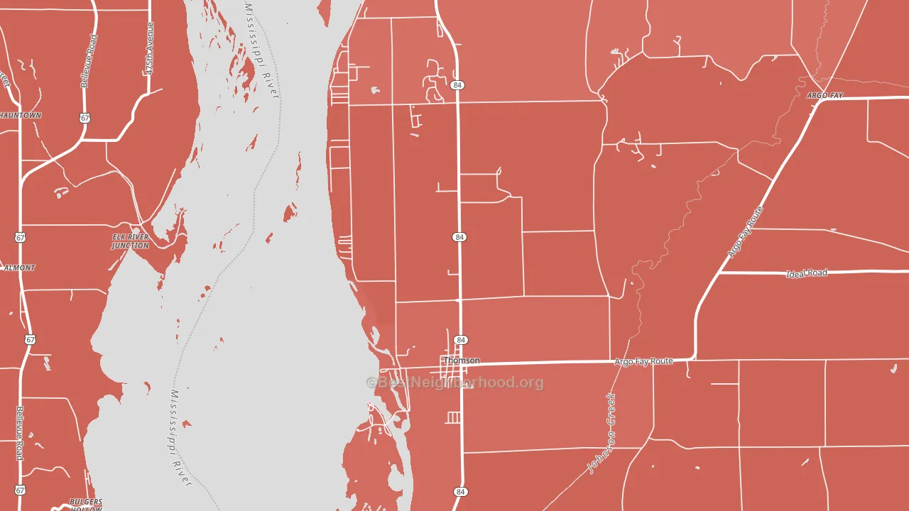 Thomson, IL block-group political-lean map