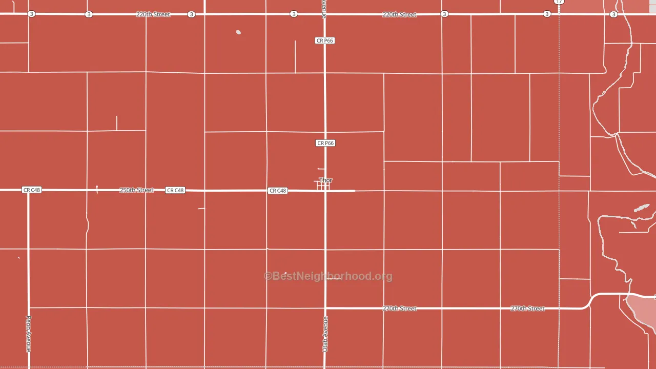 Thor, IA block-group political-lean map
