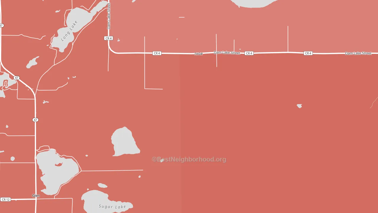 Thor, MN block-group political-lean map