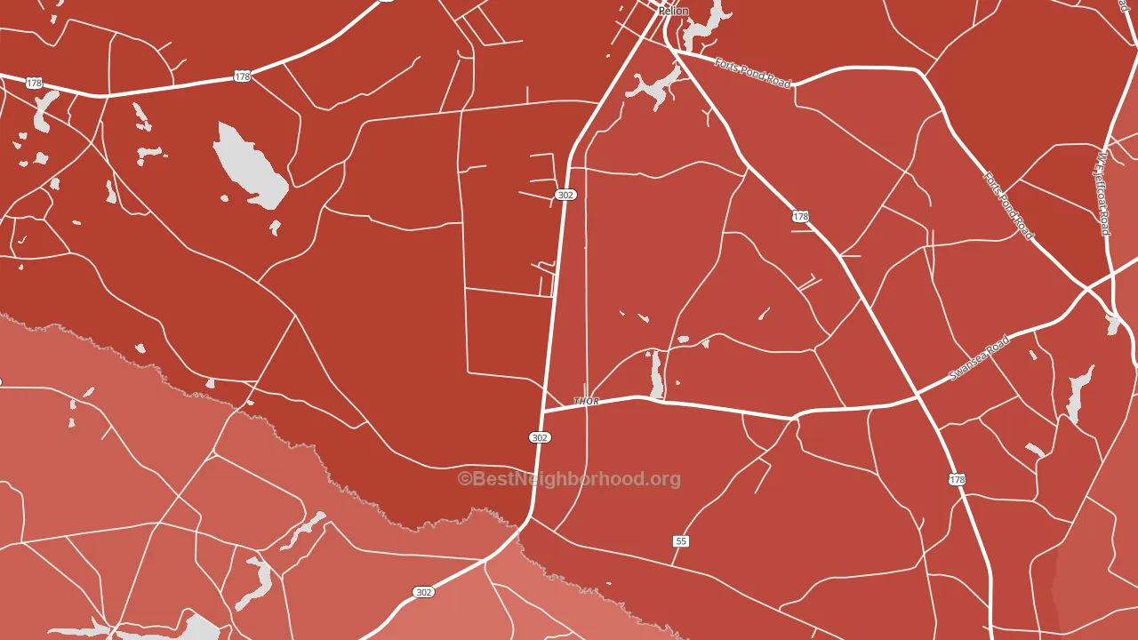 Thor, SC block-group political-lean map