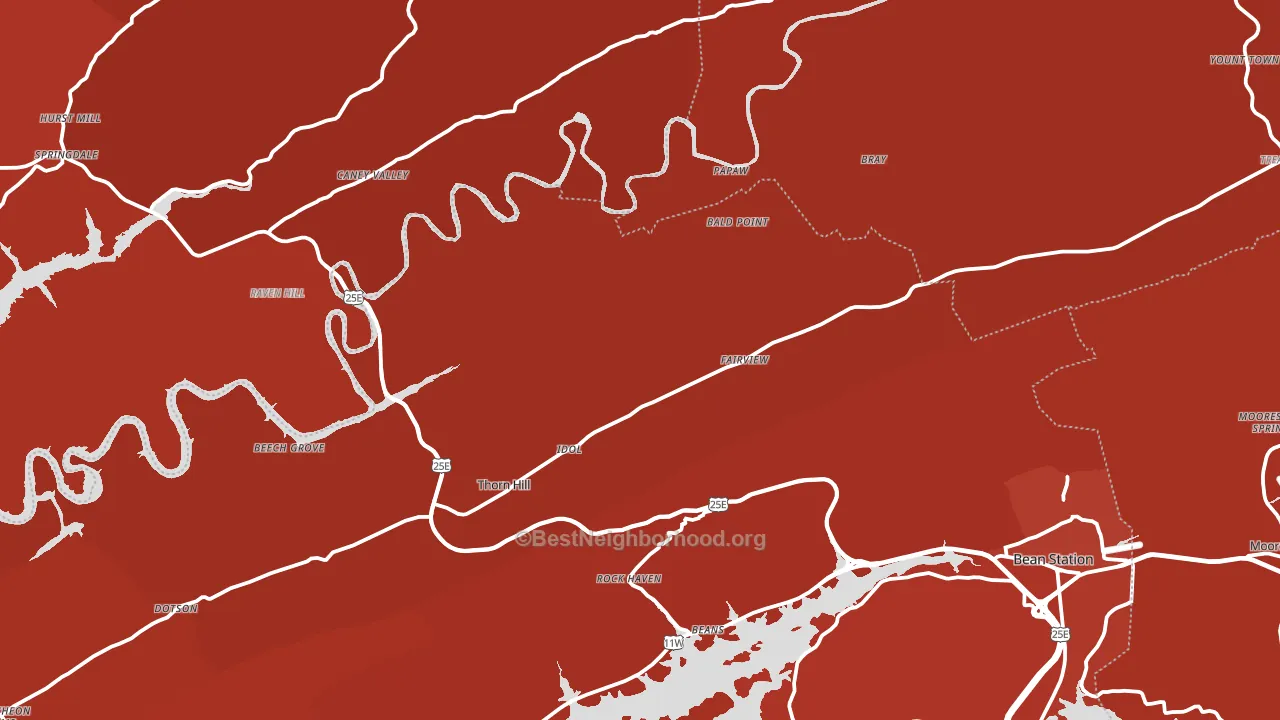 Thorn Hill, TN block-group political-lean map