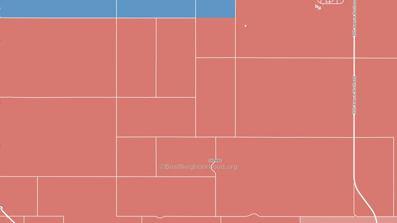 Thorne, ND block-group political-lean map
