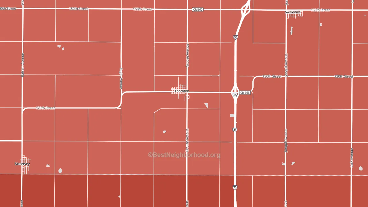 Thornton, IA block-group political-lean map