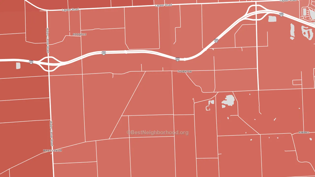 Thornton, MI block-group political-lean map